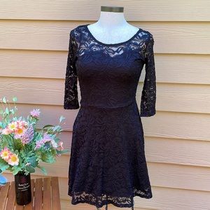 Material Girl Women’s Black Lace Party Dress